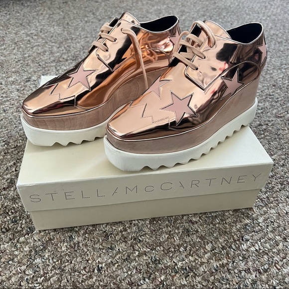 Stella McCartney Metallic Elyse Stars Derbys (Pink Rose Gold) - Picture 5 of 12